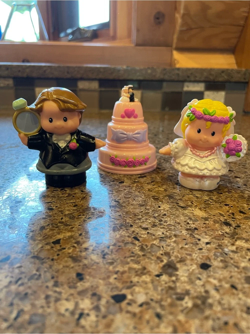 Fisher-Price Little People Pink & White Bride and Groom Wedding Playset